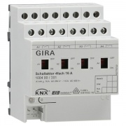 Реле, 4-канальное, 16 A с ручным управлением Gira KNX/EIB REG plus-типа