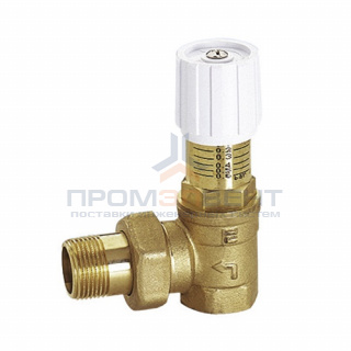 Клапан перепускной EMMETI - 3/4" (ВР/НР со сгоном, PN10, Tmax 110°C, регулировка 0,1-0,6 бар)