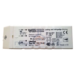 Трансформатор электронный Vossloh Schwabe EST 105/12.381 105W 220-12V для галогенных ламп