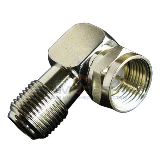 Переходник угловой F-разъем — F-розетка (штекер F - гнездо F)