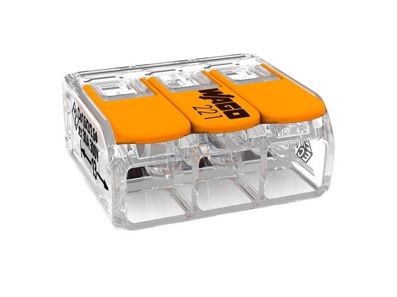 Клеммник WAGO 3 (одножильных или многожильных) х 0,5-6мм2 41A Cu [уп. 30шт]