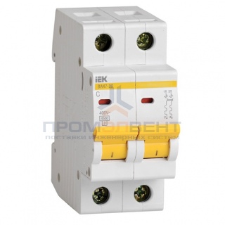 Автоматический выключатель ВА47-29 2Р 40А 4,5кА характеристика С ИЭК (автомат)